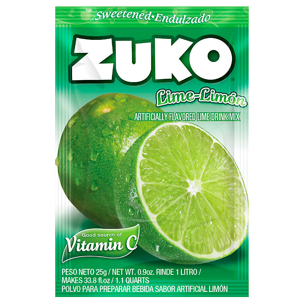 Calories in Zuko Lime Flavor Drink Mix, .9 oz