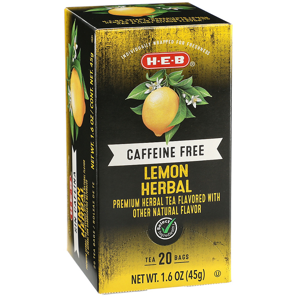 Calories in H-E-B Select Ingredients Caffeine Free Lemon Herbal Tea Bags, 20 ct
