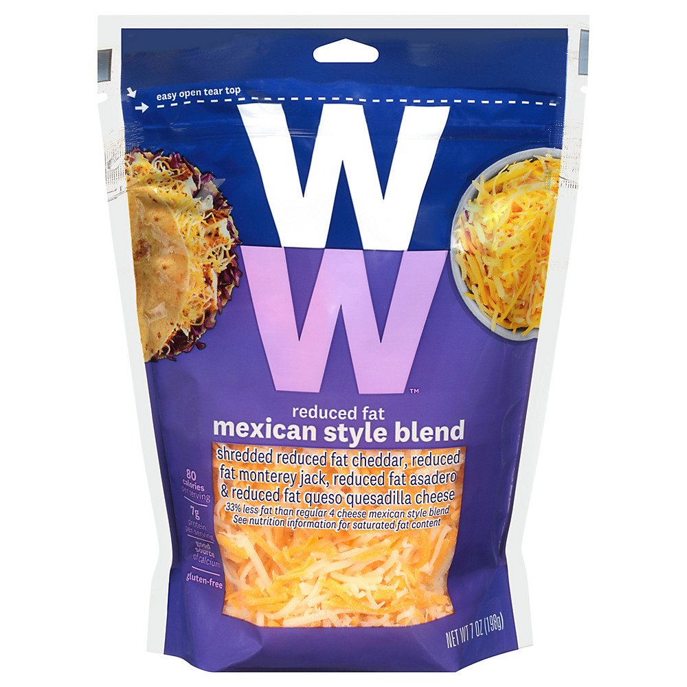 Calories in Weight Watchers Reduced Fat Mexican Style Shredded Cheese , 7 oz