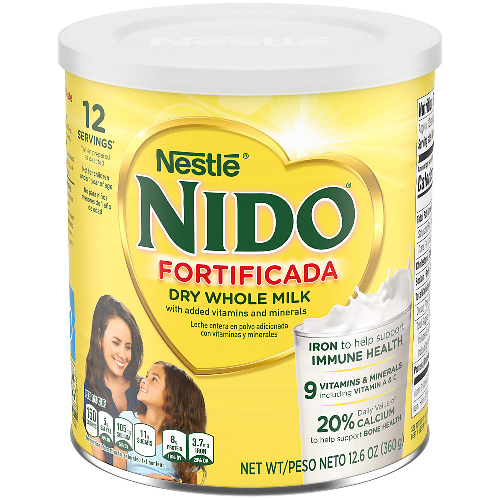 Calories in Nestle NIDO Fortificada Dry Whole Milk Powdered Drink Mix, 12.6 oz