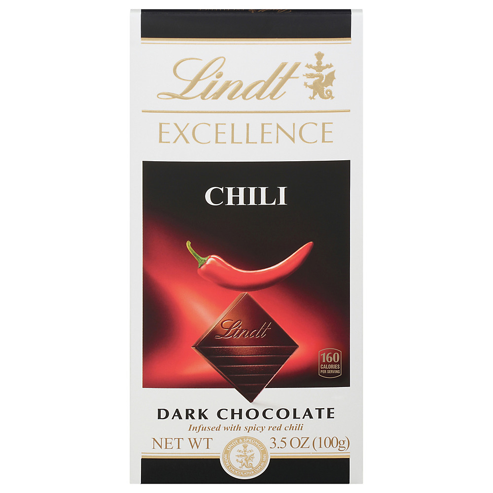 Calories in Lindt Excellence Chili Dark Chocolate, 3.5 oz