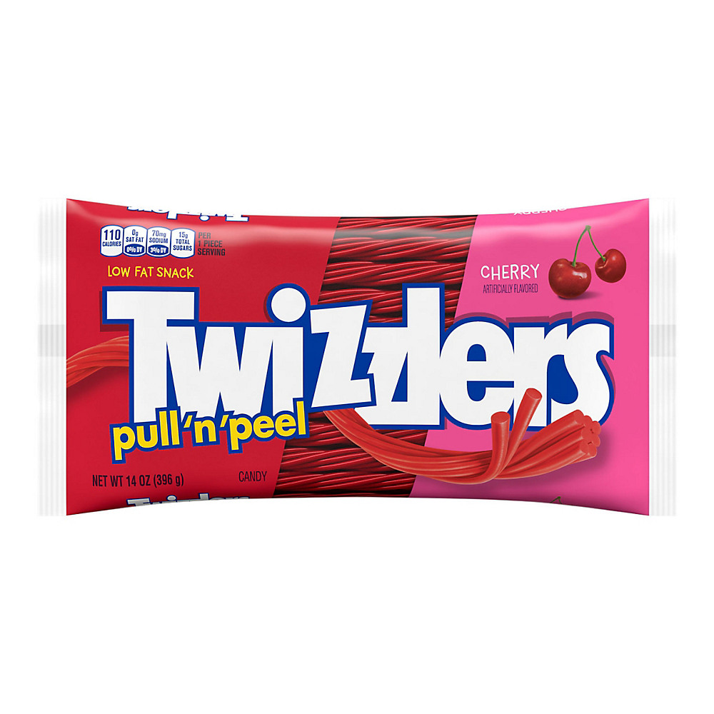 Calories in Twizzlers Pull N Peel Cherry Flavored Chewy Candy Bag, 14 oz