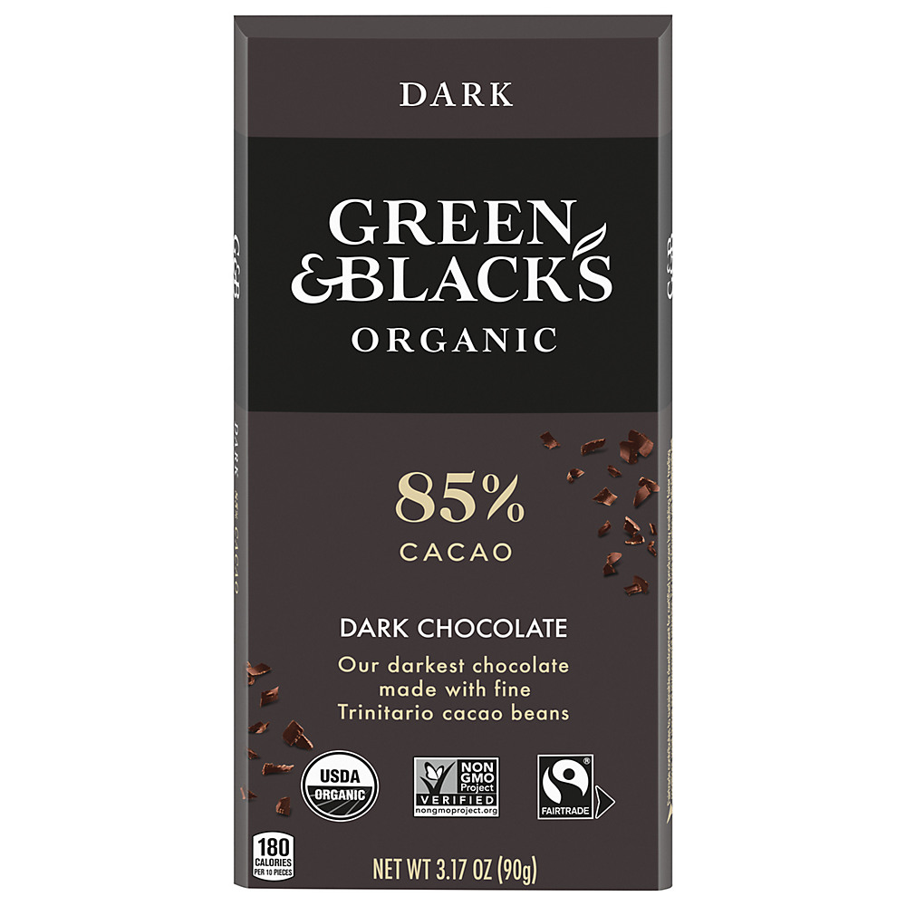Calories in Green & Blacks Organic Organic 85% Cacao Dark Chocolate Bar, 3.17 oz