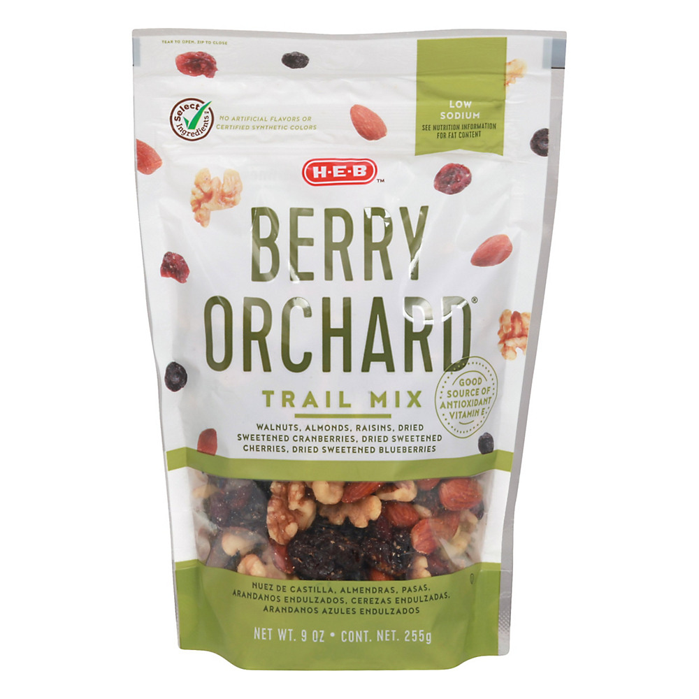 Calories in H-E-B Select Ingredients Berry Orchard Trail Mix, 9 oz