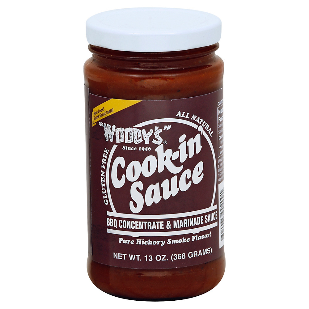 Calories in Woody's Cook-in' Sauce Pure Hickory Smoke Flavored Barbecue Concentrate & Marinade Sauce, 13 oz