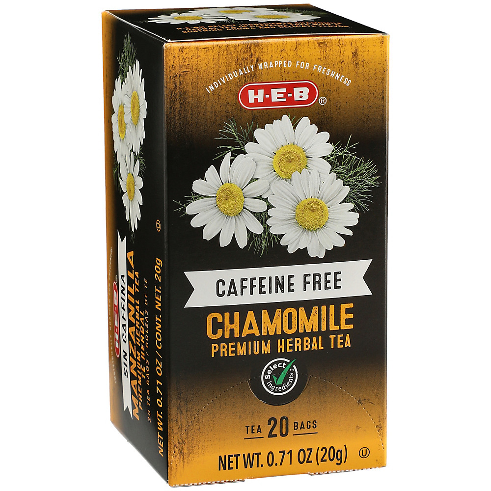 Calories in H-E-B Select Ingredients Premium Caffeine Free Chamomile Herbal Tea Bags, 20 ct