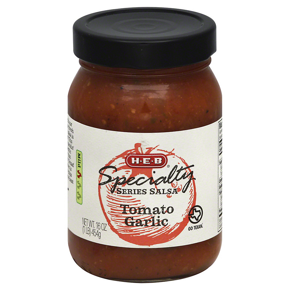 Calories in H-E-B Specialty Series Tomato Garlic Salsa, 16 oz