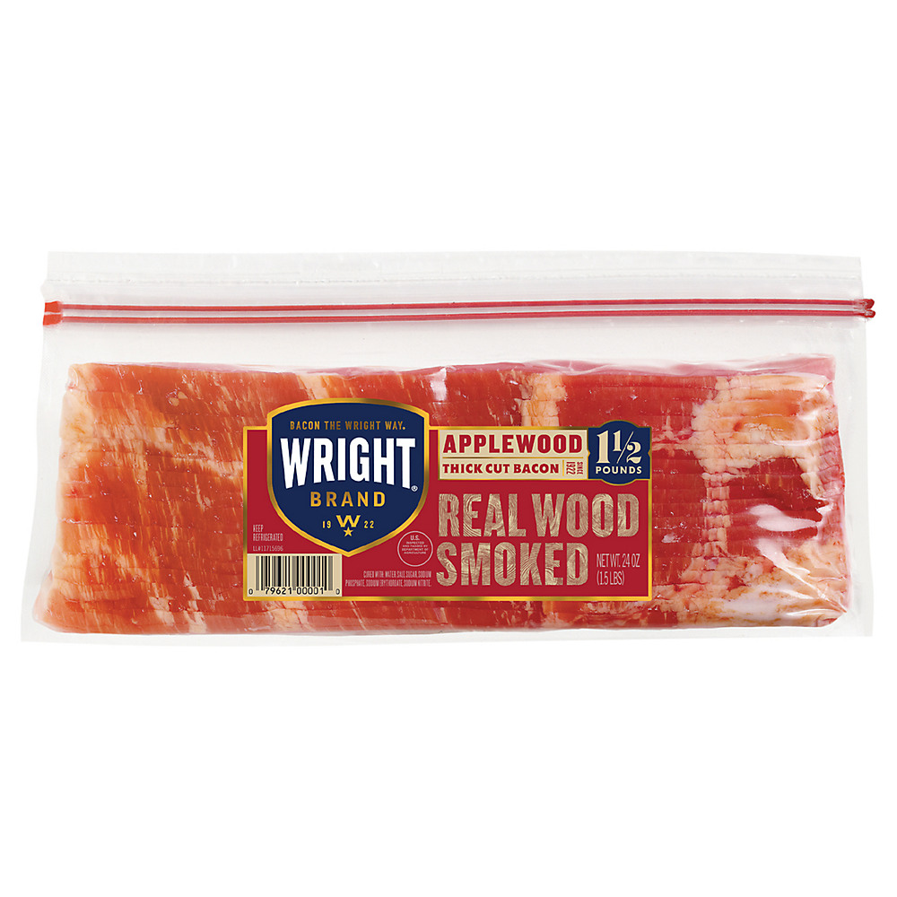 Calories in Wright Brand Thick Sliced Applewood Smoked Bacon, 24 oz