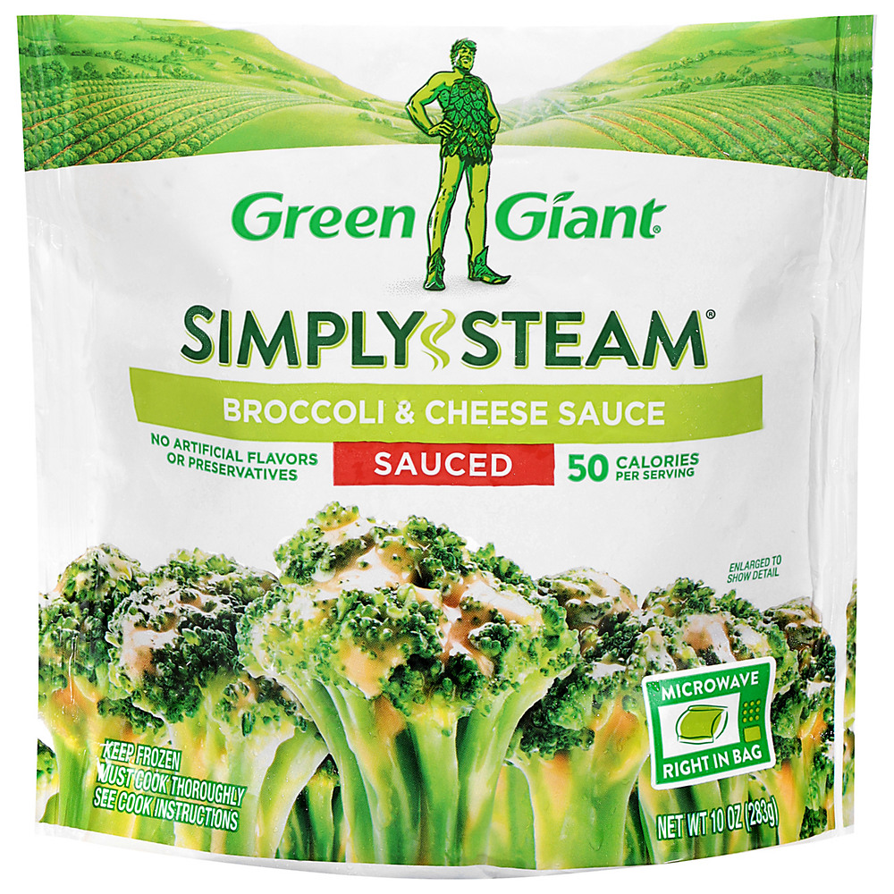 Calories in Green Giant Simply Steam Broccoli & Cheese Sauce, 10 oz