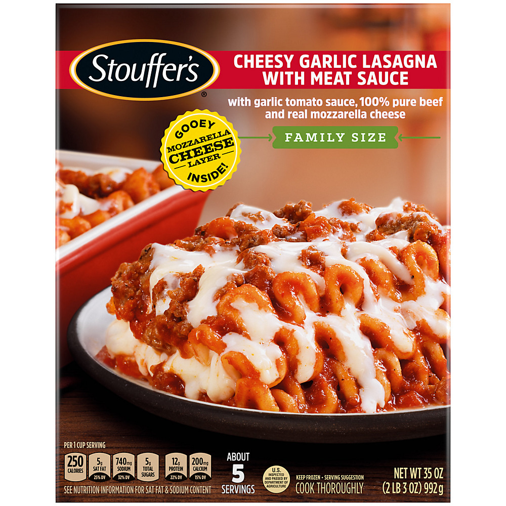 Calories in Stouffer's Cheesy Garlic Lasagna with Meat Sauce Family Size, 35 oz