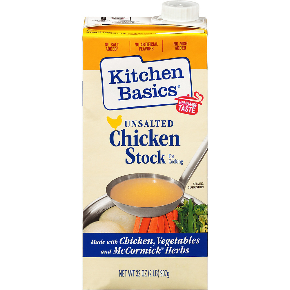 Calories in Kitchen Basics Unsalted Chicken Cooking Stock, 32 oz