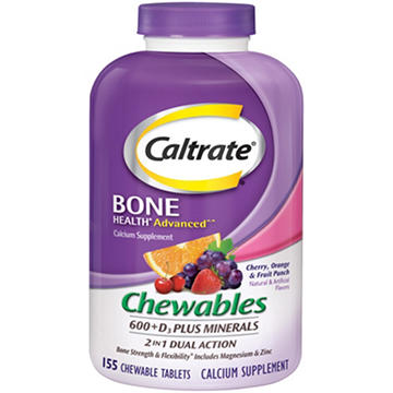 Caltrate 600+D3 Plus Minerals and Calcium Supplement Chewables, 155 ct