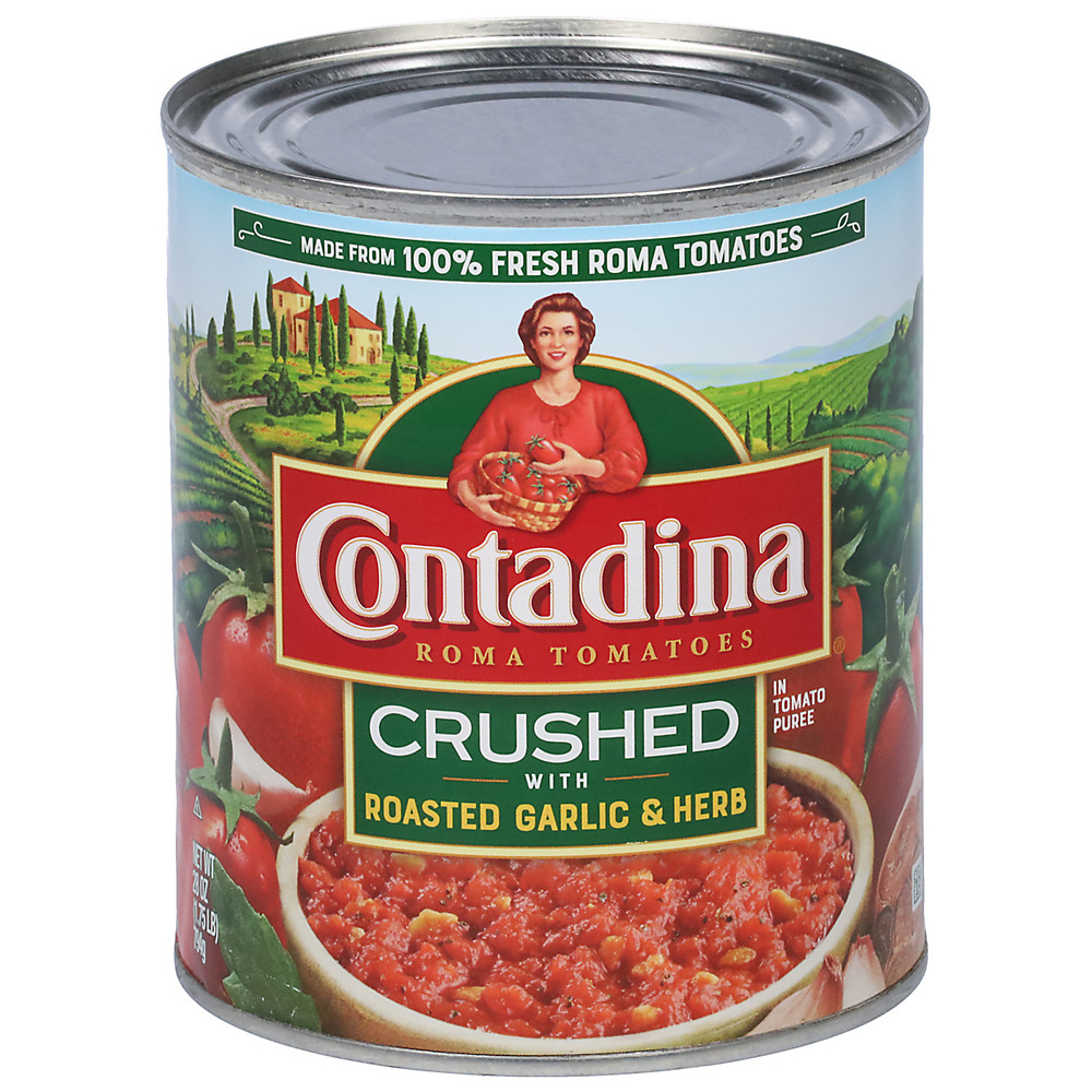 Calories in Contadina Crushed Tomatoes with Roasted Garlic, 28 oz