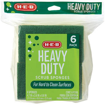 H-E-B Heavy Duty Scrub Sponges, 6 pk