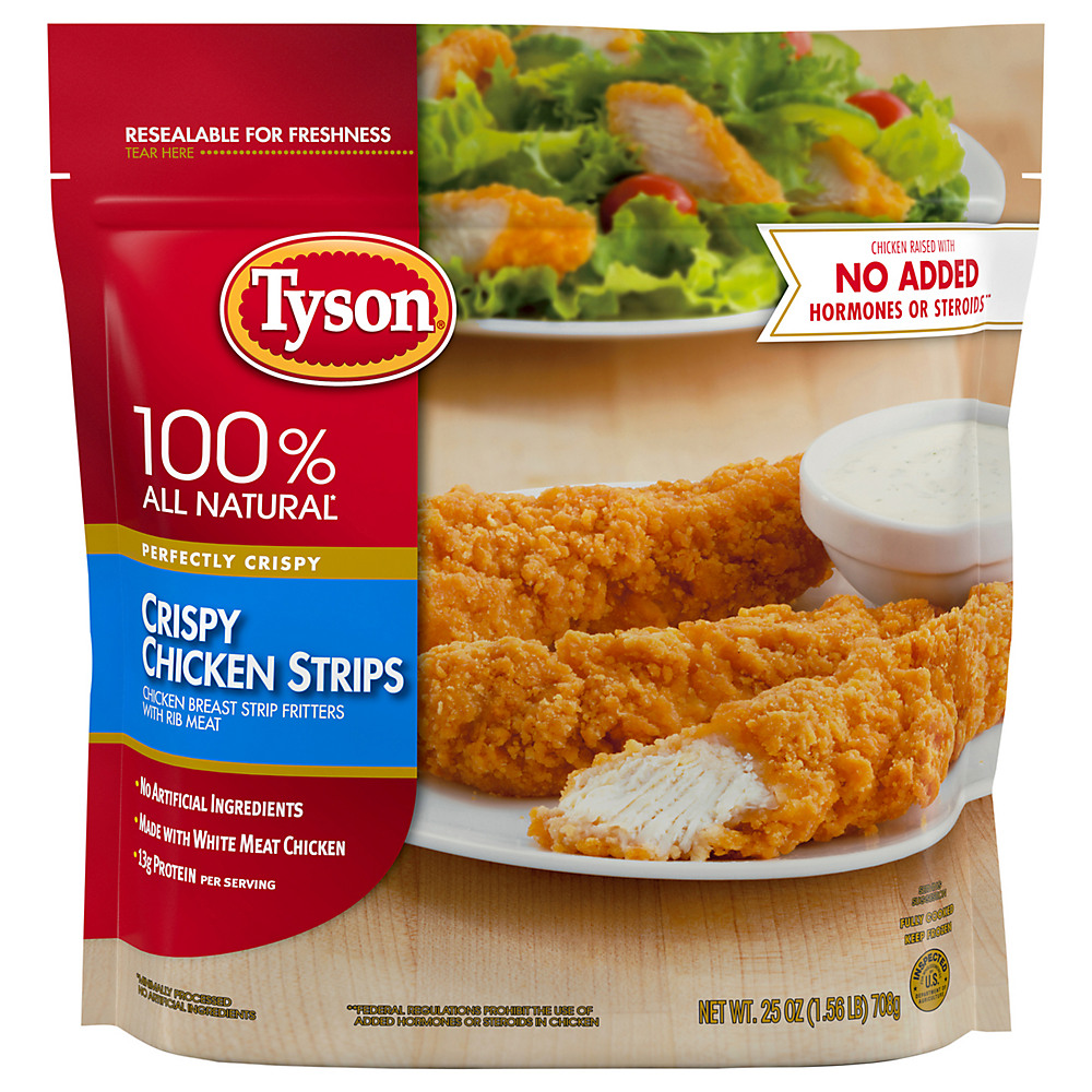 Calories in Tyson Fully Cooked Crispy Chicken Strips, 25 oz