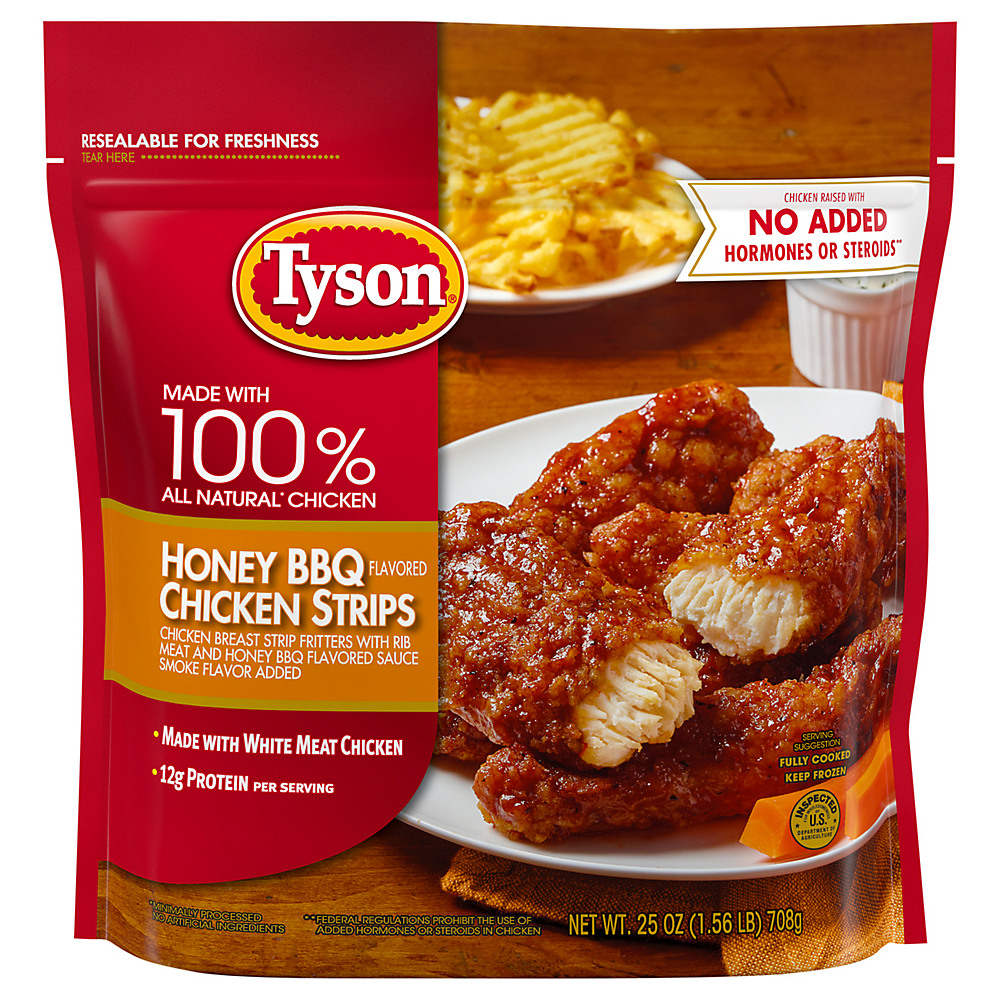 Calories in Tyson Honey BBQ Frozen Chicken Strips, 25 oz