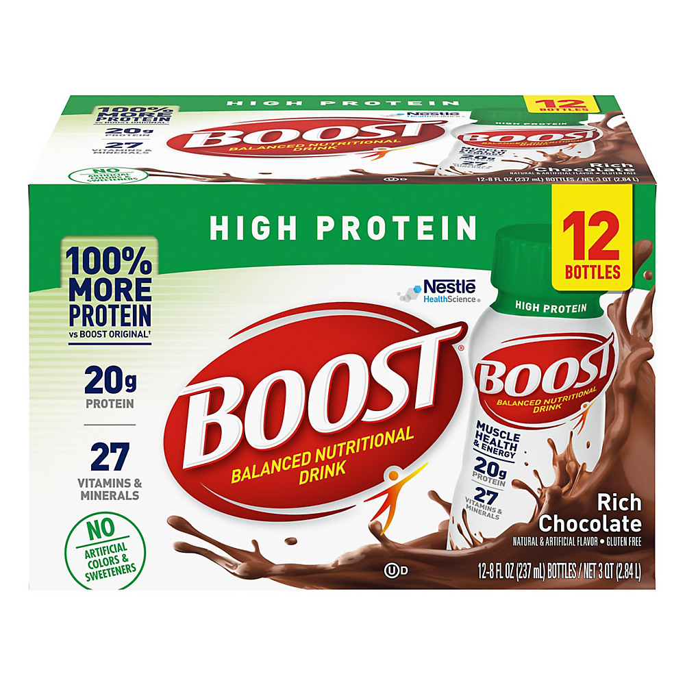 Calories in BOOST High Protein Nutritional Drink Rich Chocolate 12 pk, 8 oz
