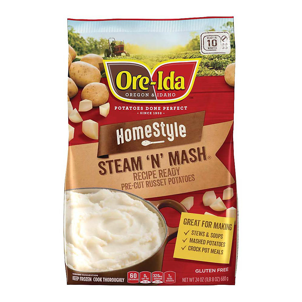 Calories in Ore Ida HomeStyle Steam n' Mash Cut Russet Potatoes, 24 oz