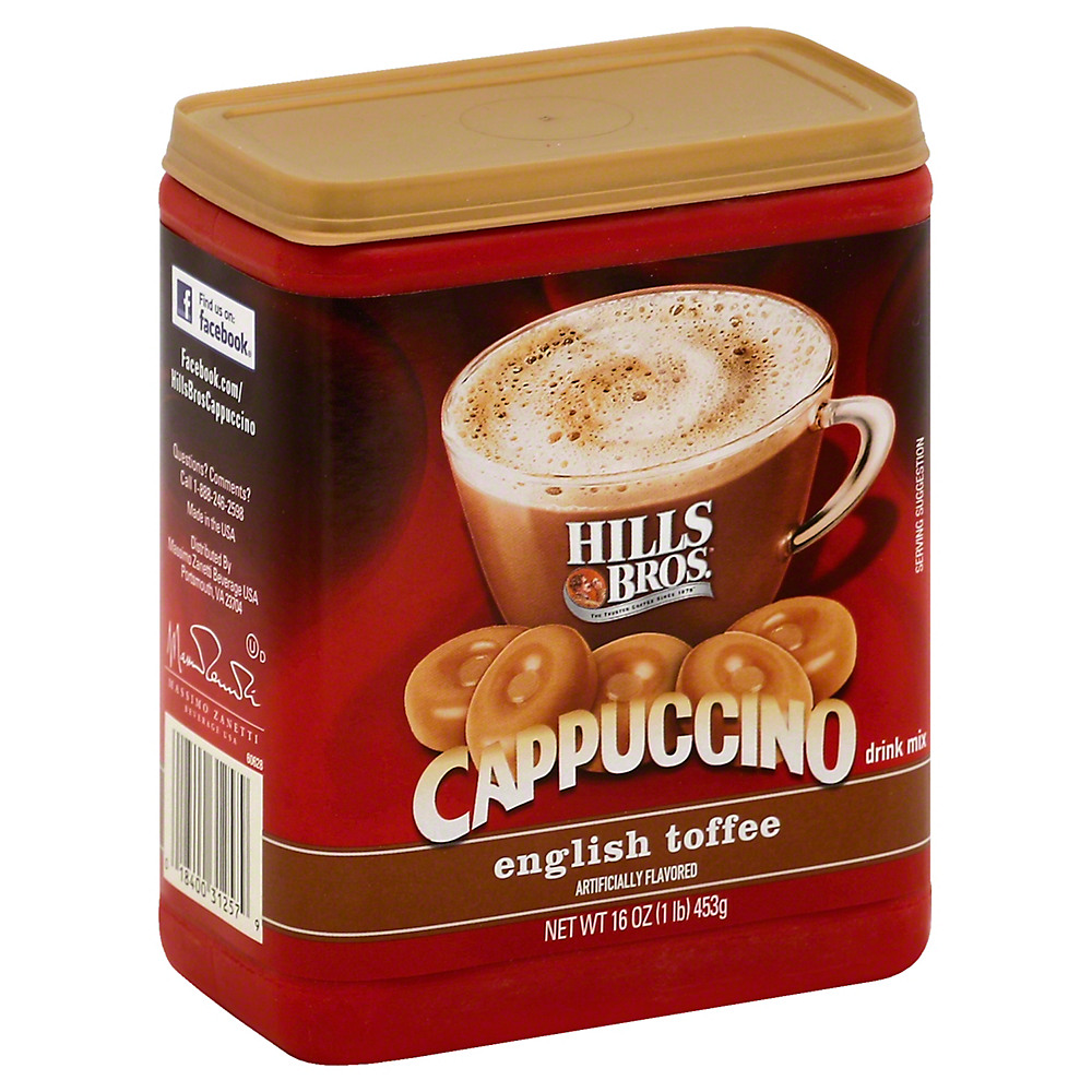 Calories in Hills Bros. English Toffee Cappuccino Drink Mix, 16 oz