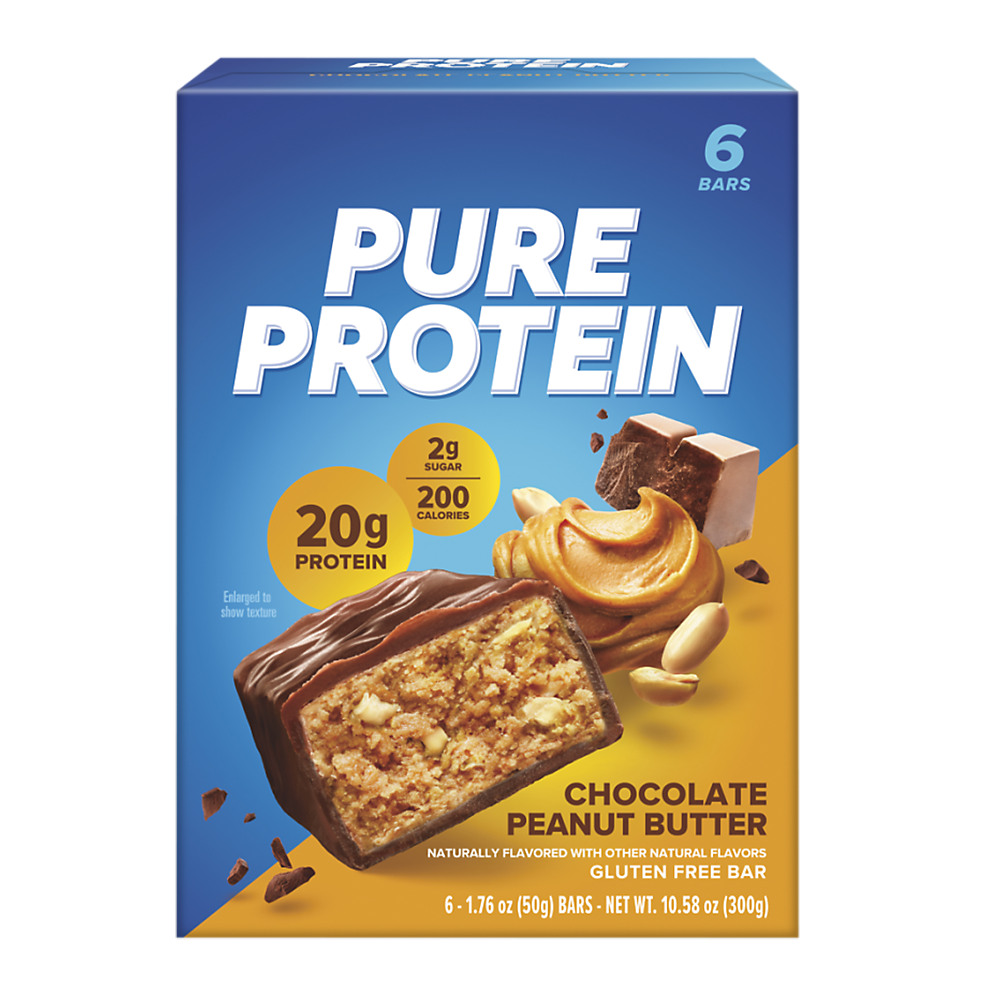 Calories in Pure Protein Chocolate Peanut Butter Protein Bars Value Pack, 6 ct