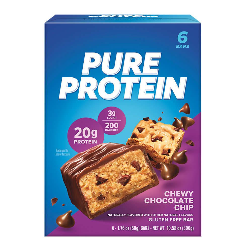 Calories in Pure Protein Chewy Chocolate Chip Protein Bars Value Pack, 6 ct