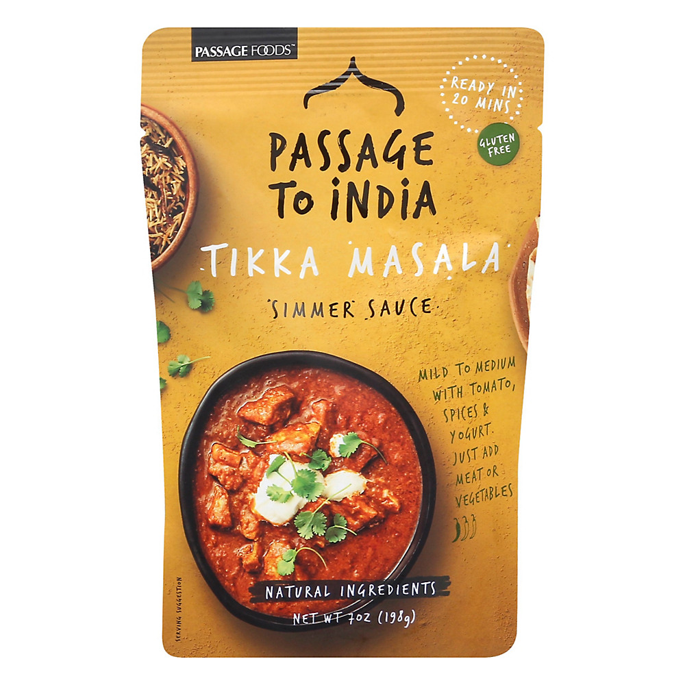 Calories in Passage Foods Passage to India Tikka Masala Simmer Sauce, 7 oz