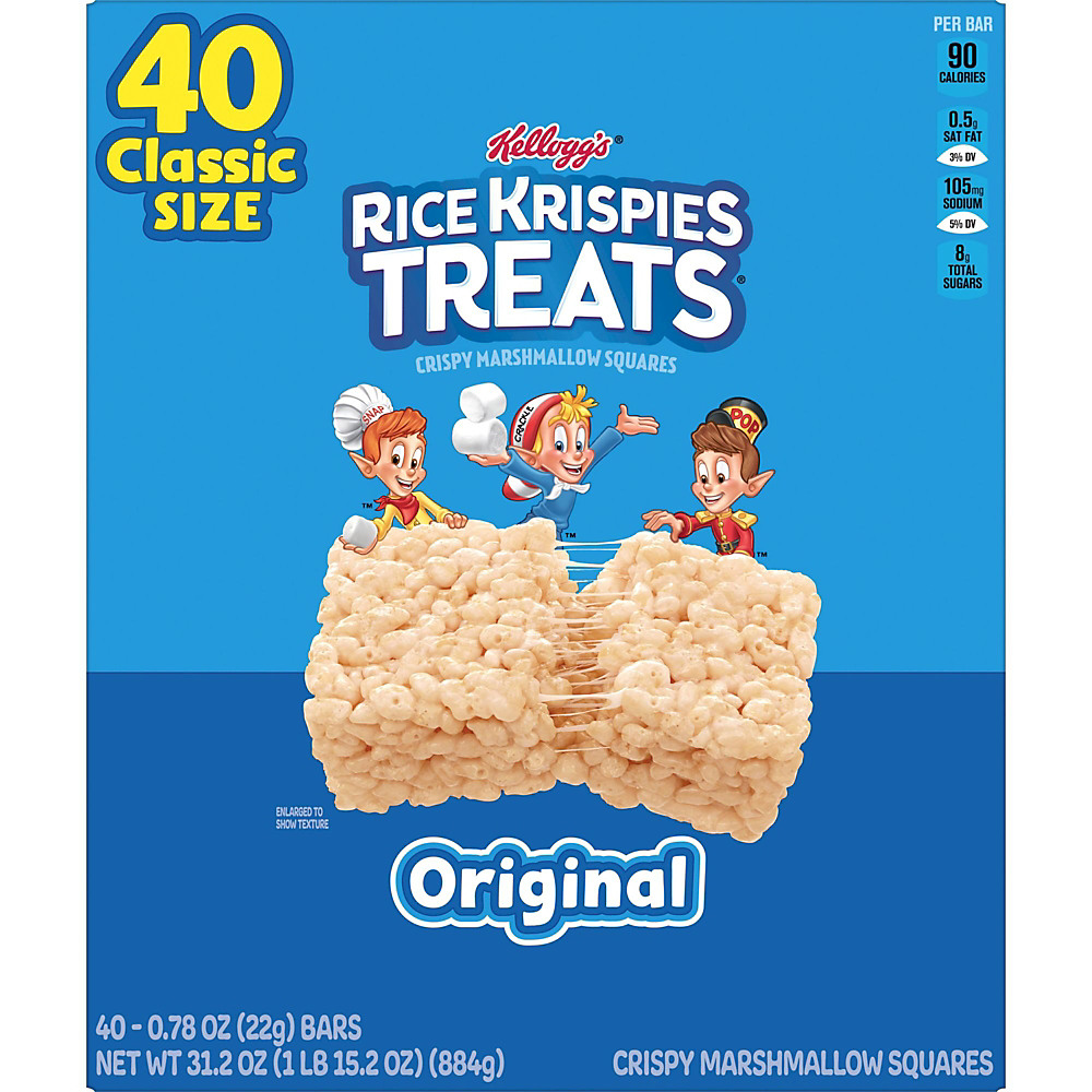 Calories in Kellogg's Rice Krispies Treats Crispy Marshmallow Squares, 40 ct, 31.2 oz