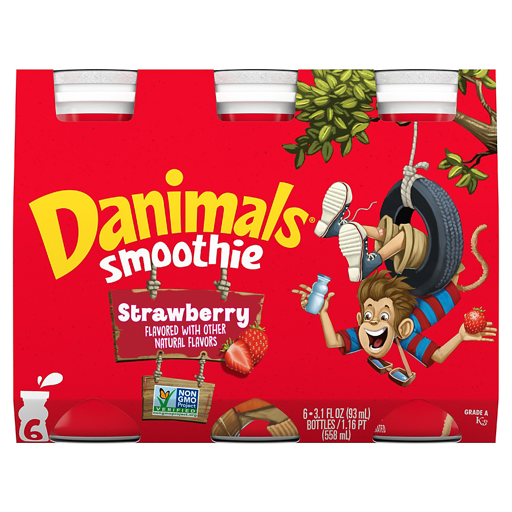 Calories in Danimals Strawberry Explosion Smoothies, 3.1 oz Bottles, 6 pk