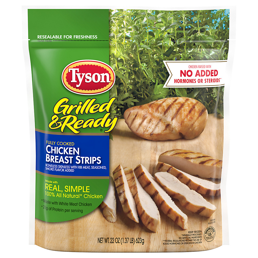 Calories in Tyson Grilled And Ready Fully Cooked Grilled Chicken Breast Strips , 22 oz