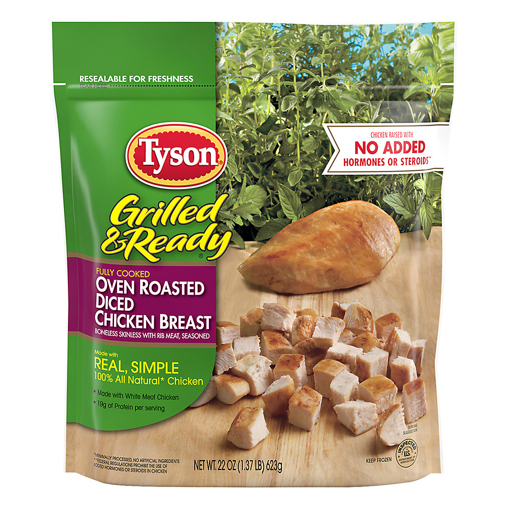 Calories in Tyson Grilled and Ready Diced Oven Roasted Chicken Breast, 22 oz