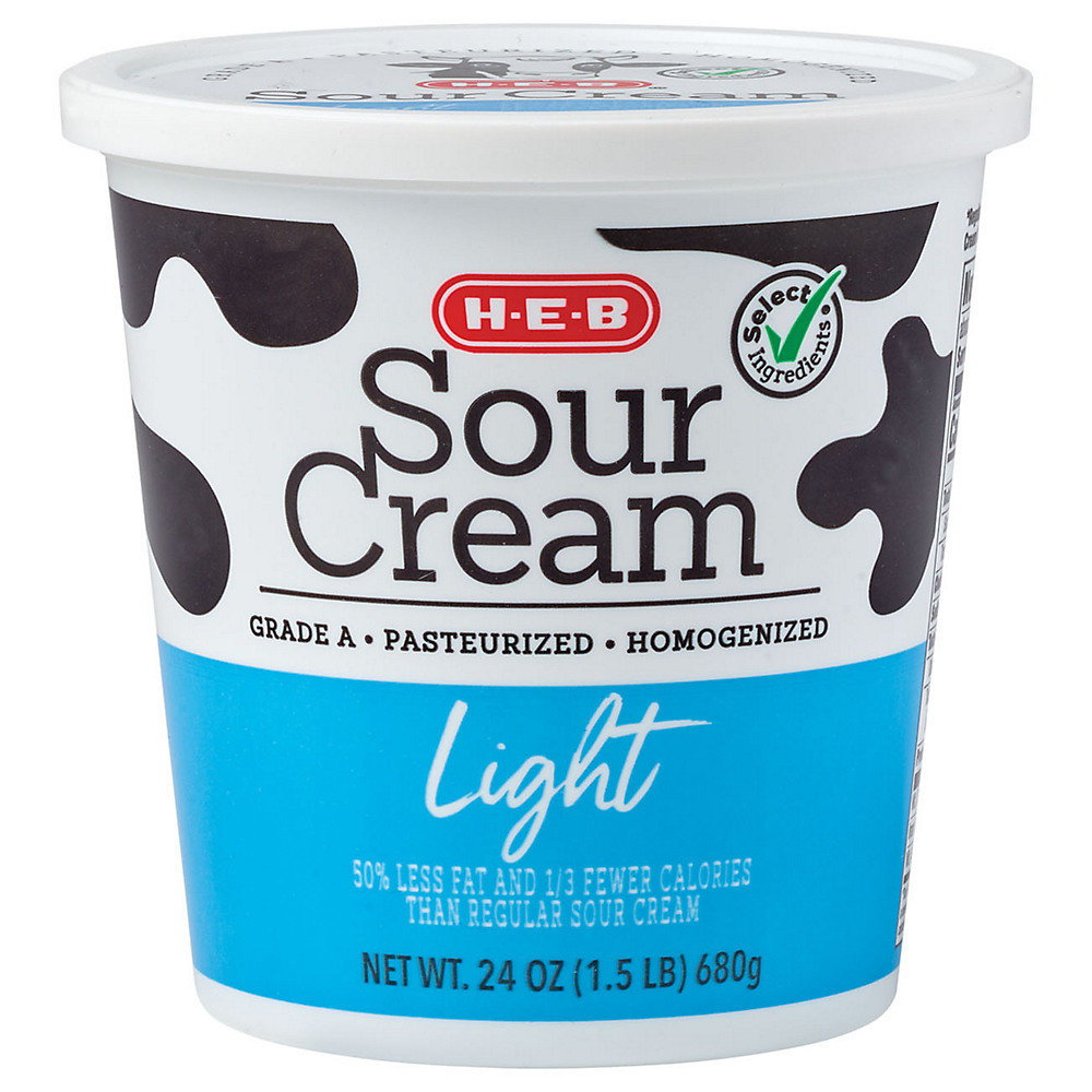 Calories in H-E-B Select Ingredients Light Sour Cream, 24 oz