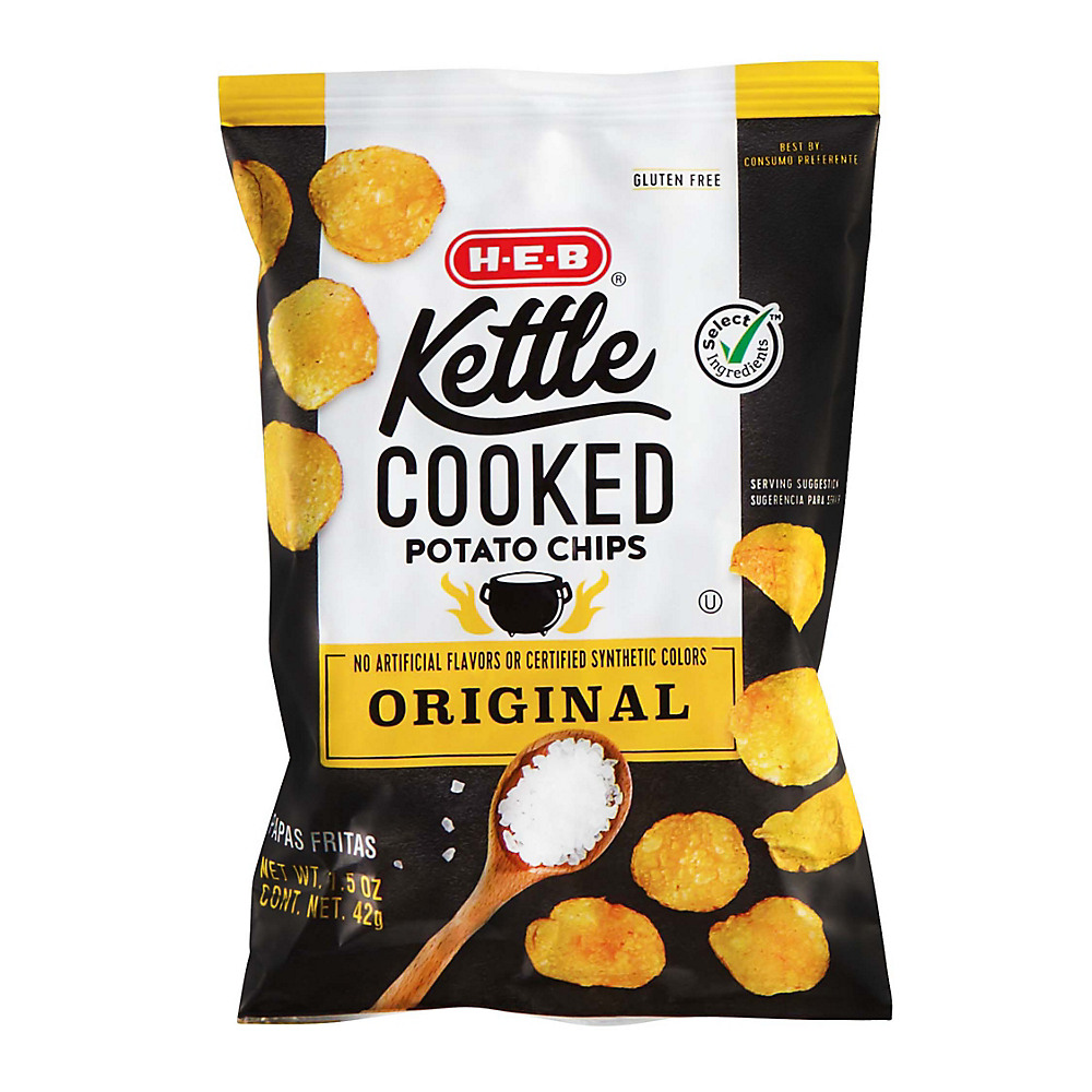 Calories in H-E-B Kettle Cooked Original Potato Chips, 1.5 oz