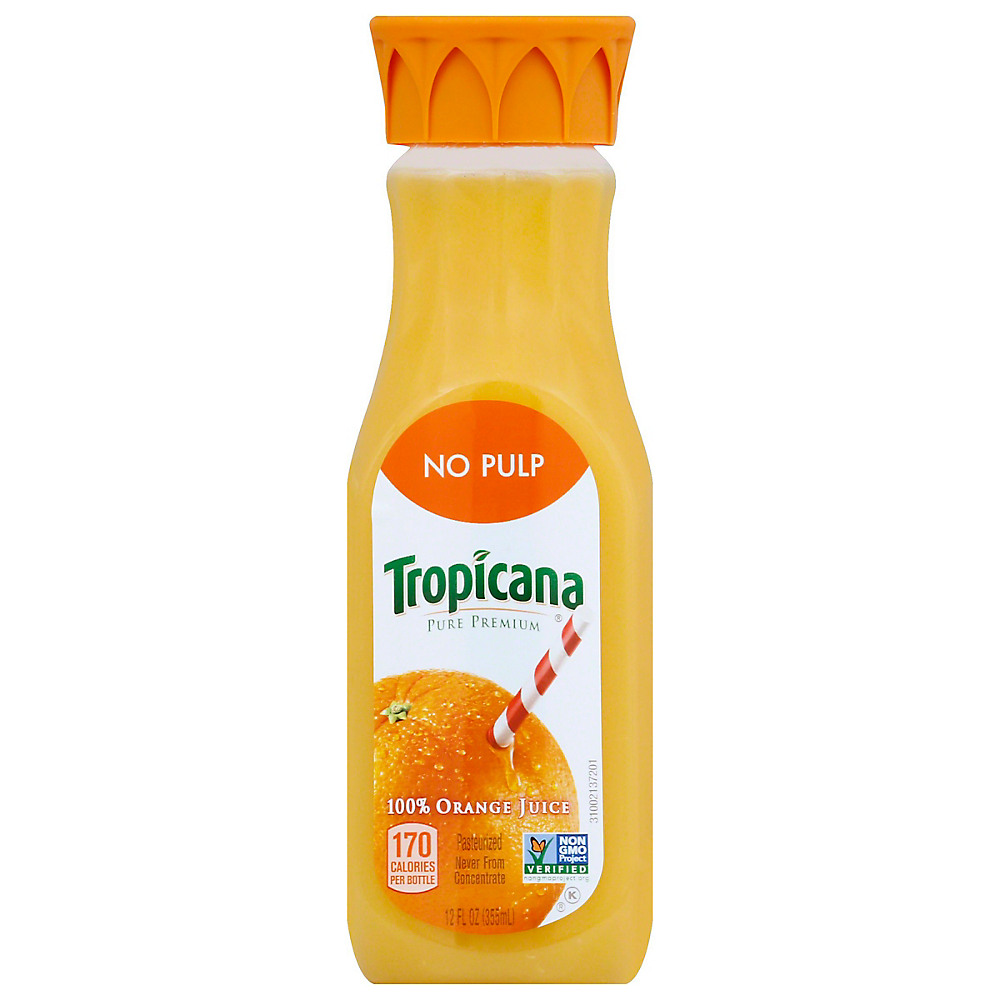 Calories in Tropicana Pure Premium No Pulp 100% Orange Juice, 12 oz