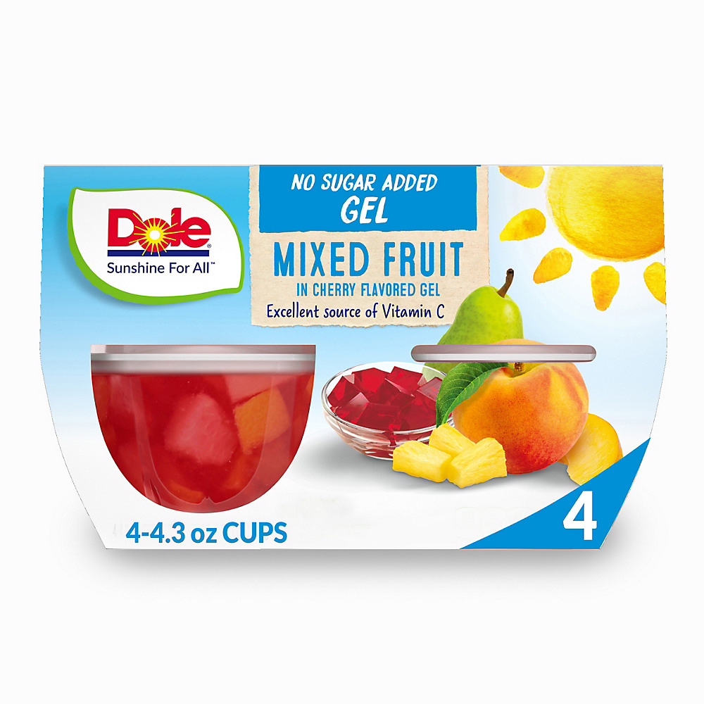 Calories in Dole Mixed Fruit In Cherry Sugar Free Gel, 4 ct