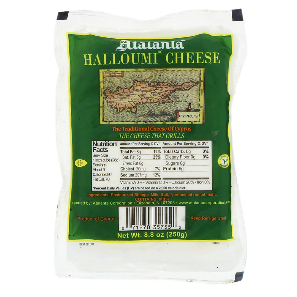 Calories in Atalanta Halloumi Cheese, 8.8 oz