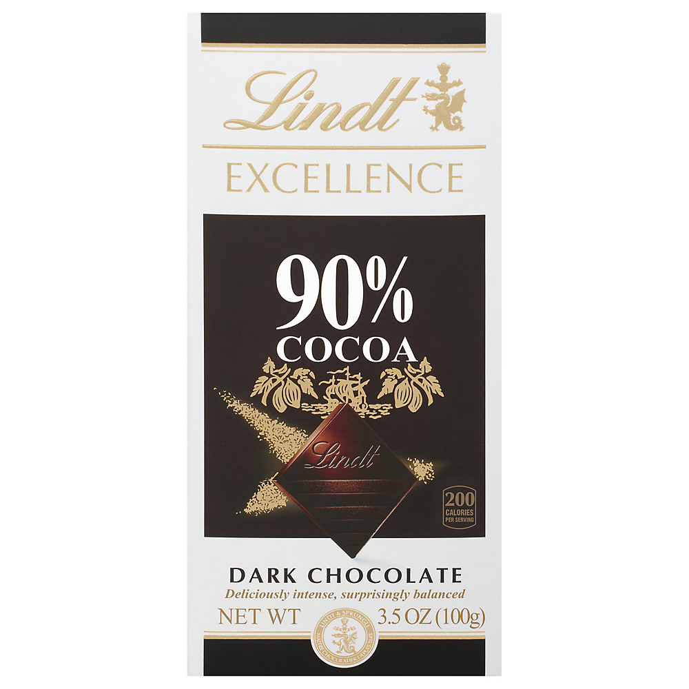 Calories in Lindt Excellence Supreme Dark Chocolate Bar 90% Cocoa, 3.5 oz