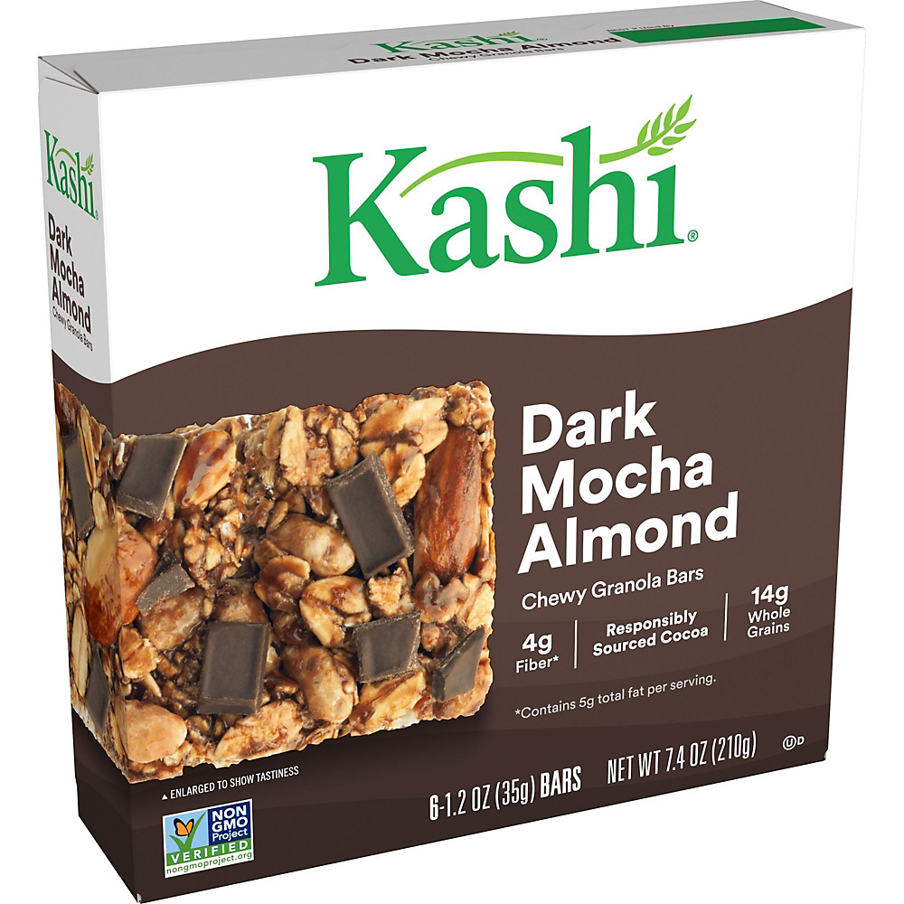 Calories in Kashi Chewy Granola Bars Dark Mocha Almond, 6 ct, 7.4 oz