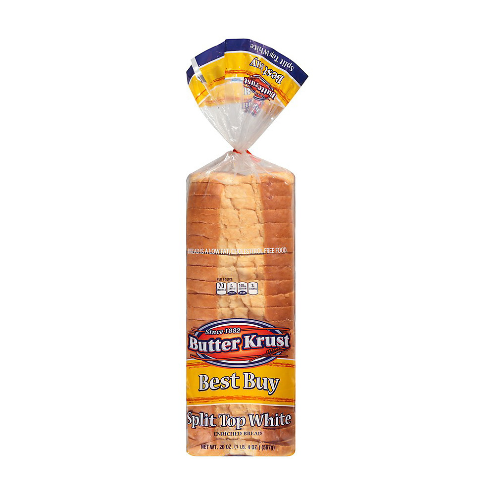 Calories in ButterKrust Split Top White Bread, 20 oz