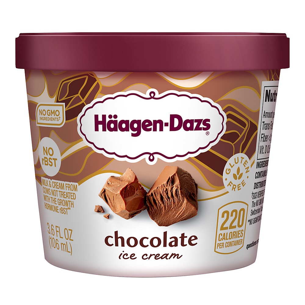 Calories in Haagen-Dazs Chocolate Ice Cream, 3.6 oz