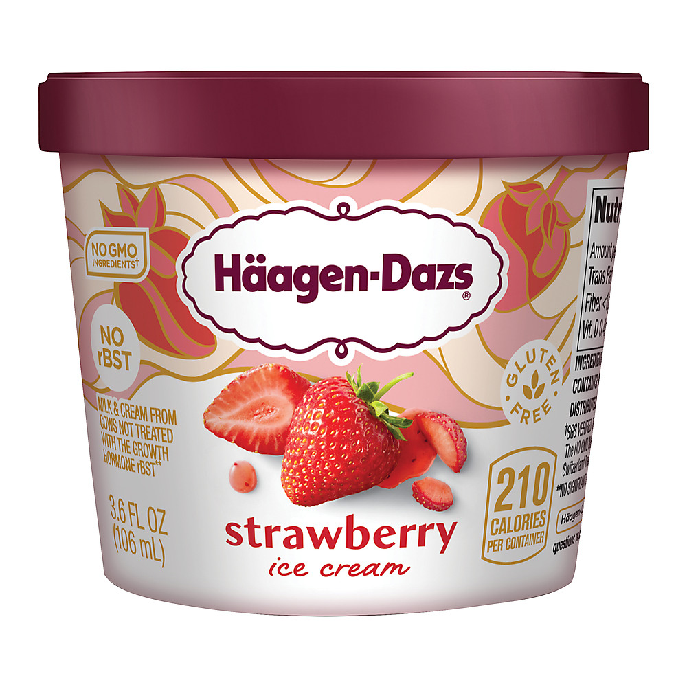 Calories in Haagen-Dazs Strawberry Ice Cream, 3.6 oz