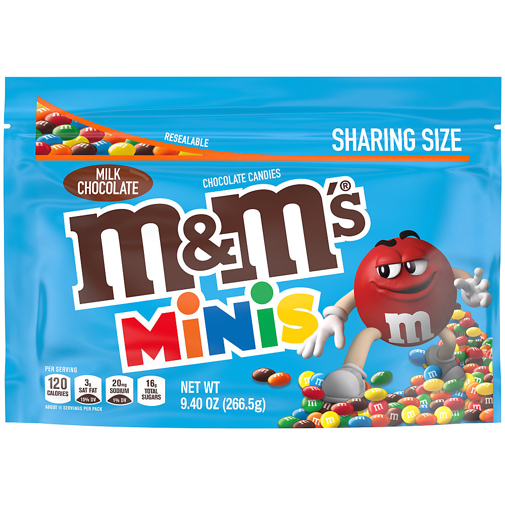 Calories in M&M's Minis Milk Chocolate Candy, Sharing Size Bag, 10.1 oz
