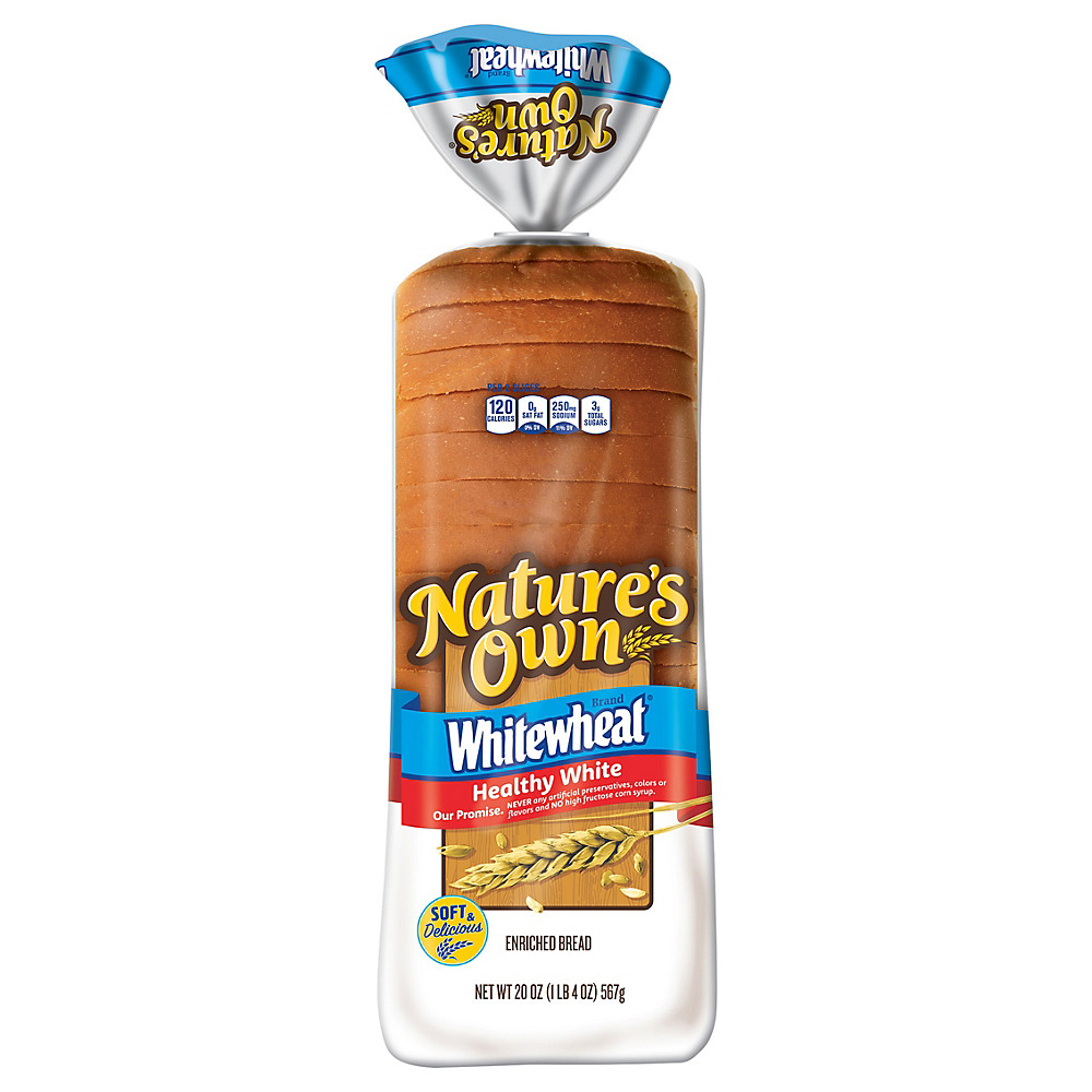 Calories in Nature's Own Whitewheat Round Top White Bread, 20 oz