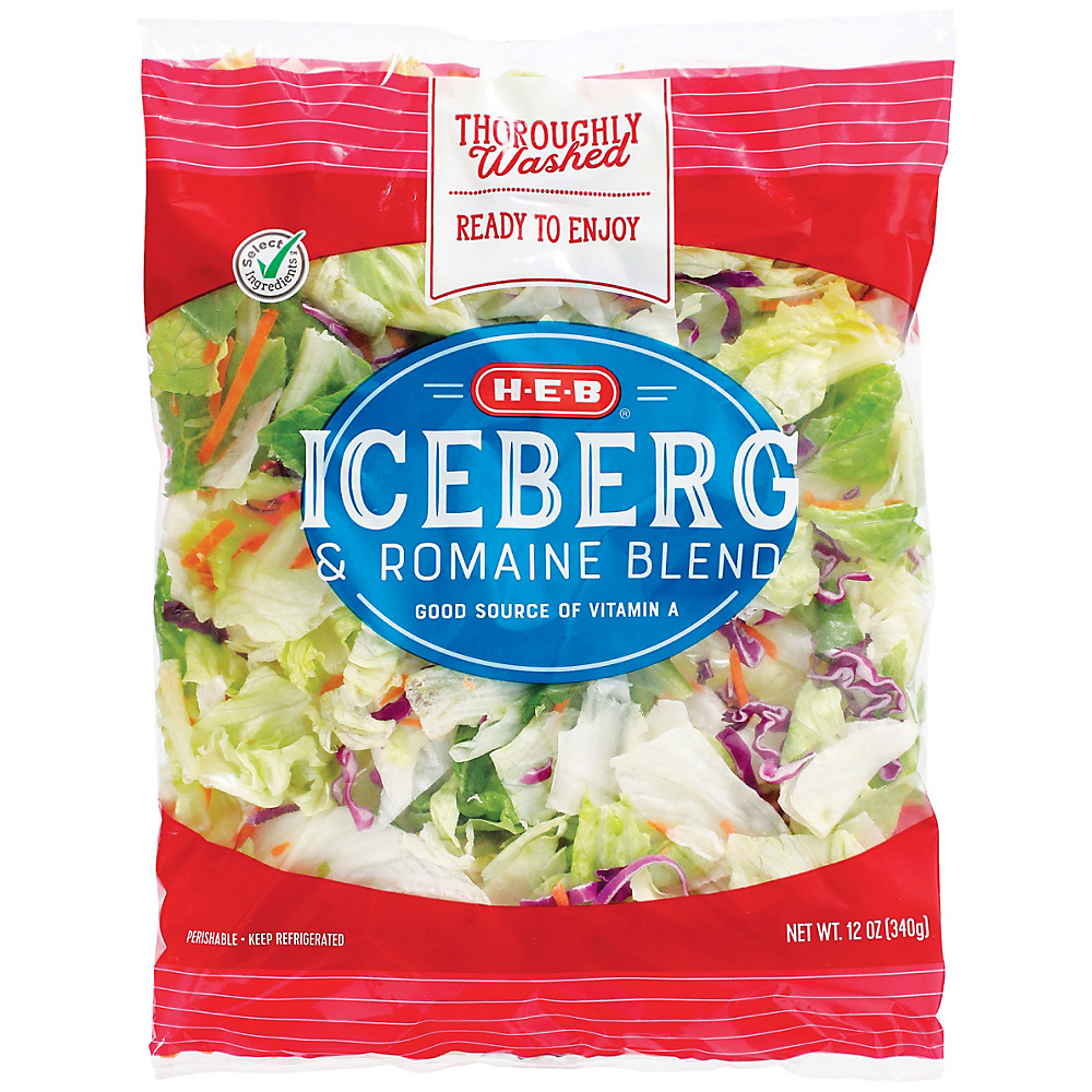 Calories in H-E-B Select Ingredients Iceberg and Romaine Blend, 12 oz