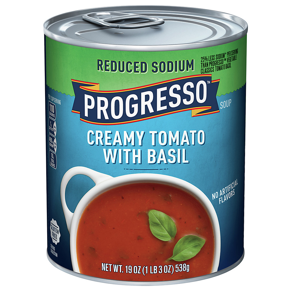 Calories in Progresso Reduced Sodium Creamy Tomato Basil Soup, 19 oz