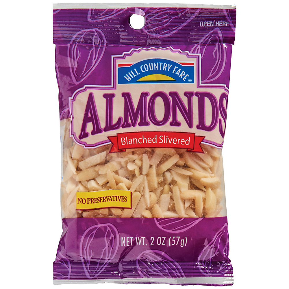 Calories in Hill Country Fare Blanched Slivered Almonds, 2 oz