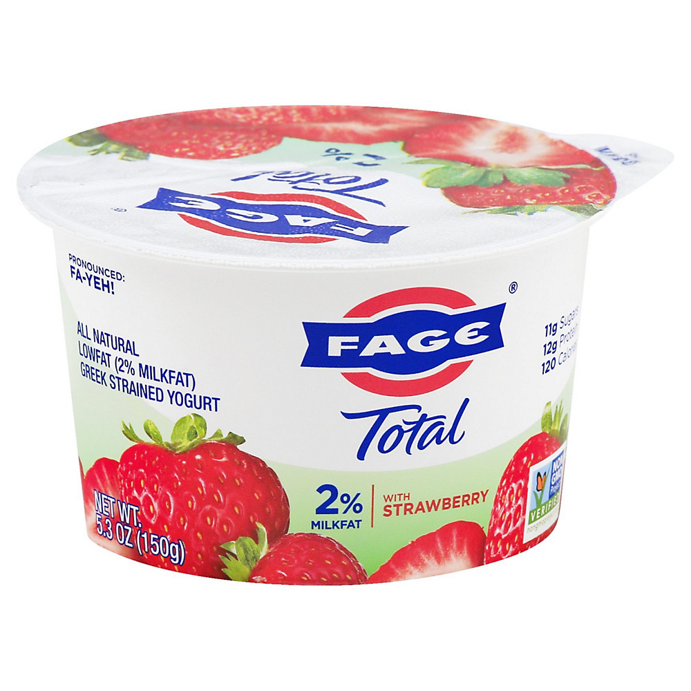 Calories in Fage Yogurt, Greek, Lowfat, Strained, with Strawberry, 5.3 oz