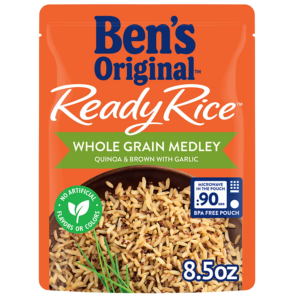 Calories in Ben's Original Ready Whole Grain & Quinoa Brown Rice With Garlic, 8.5 oz