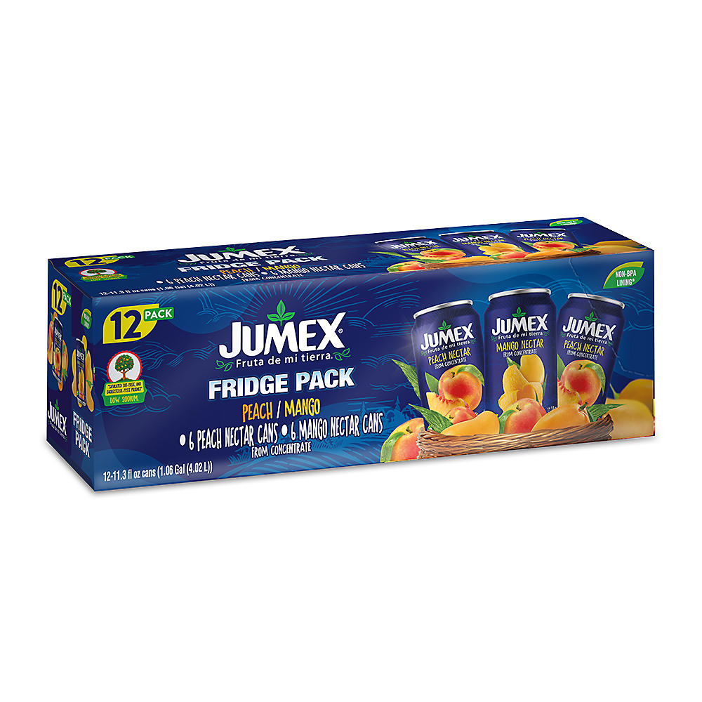 Calories in Jumex Peach & Mango Nectar Fridge Pack 11.3 oz Cans, 12 pk