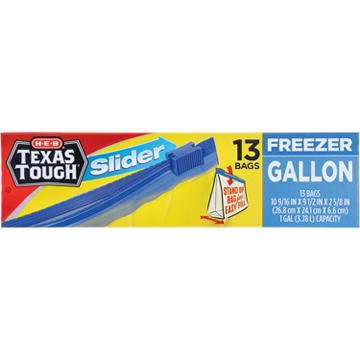 H-E-B Texas Tough Slider Gallon Freezer Bags, 13 ct