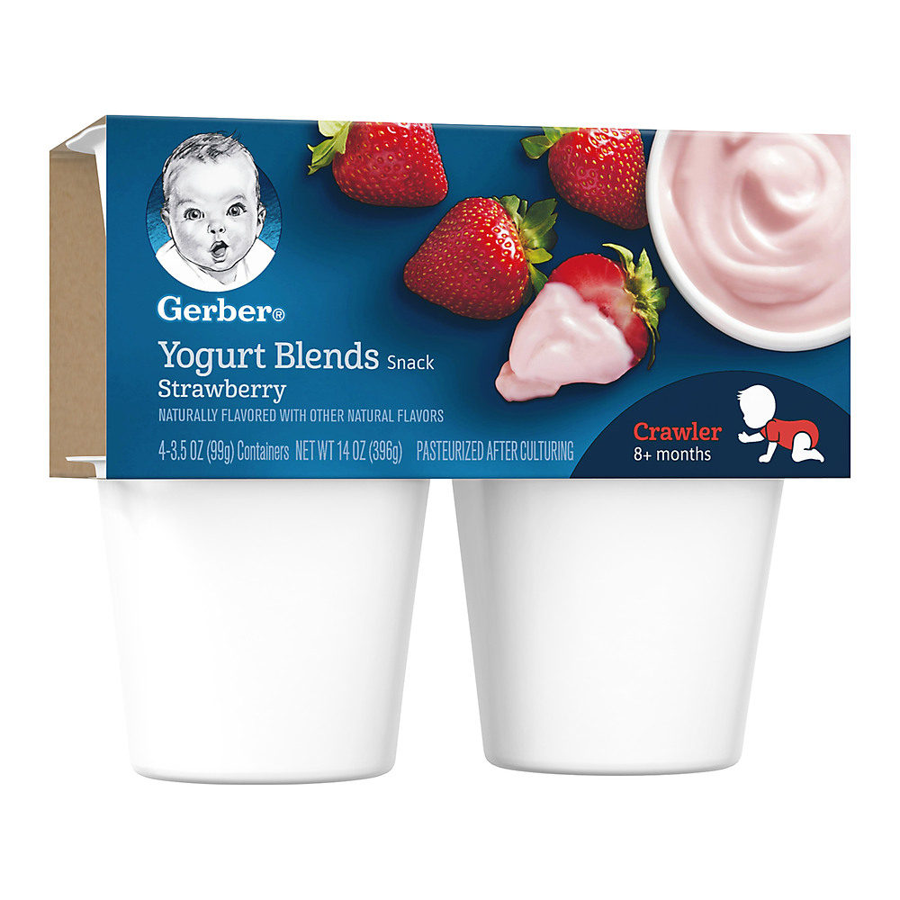 Calories in Gerber Yogurt Blends Strawberry 4 pk, 3.5 oz